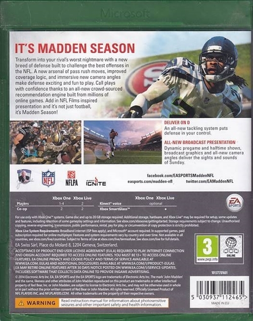 Madden NFL 15 - Xbox One (B-Grade) (Genbrug)